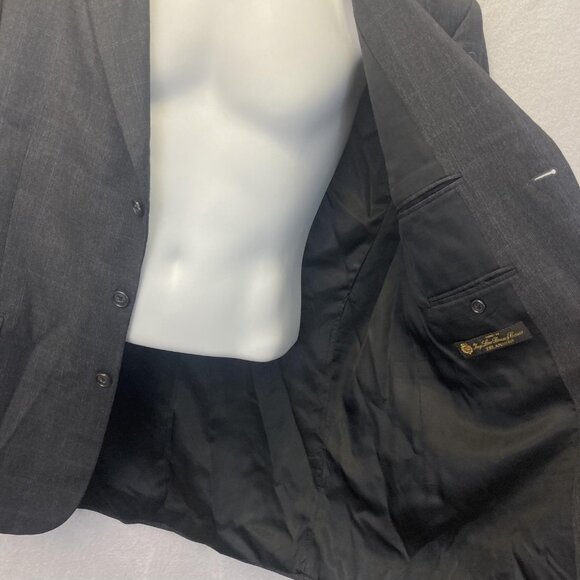 Victor International Loro Piana Zelander Wool Blazer Mens 46R Gray Blue Plaid - Picture 5 of 16